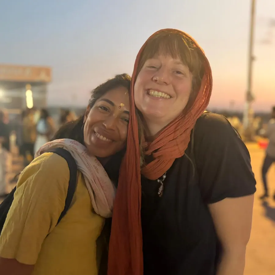 Friendship and smiles at sunset