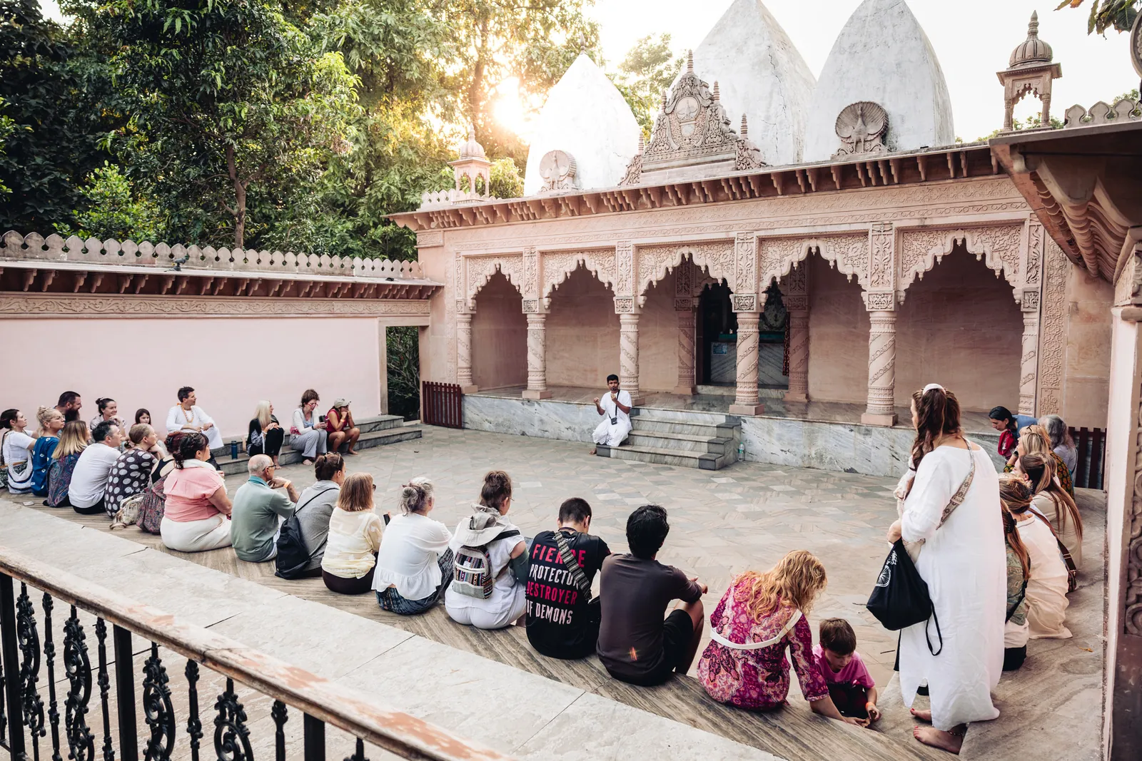 A peaceful gathering in the natural surroundings of Govardhan Eco Village